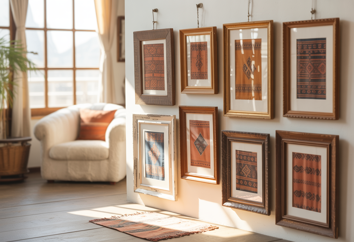 Framed Vintage Textile Art