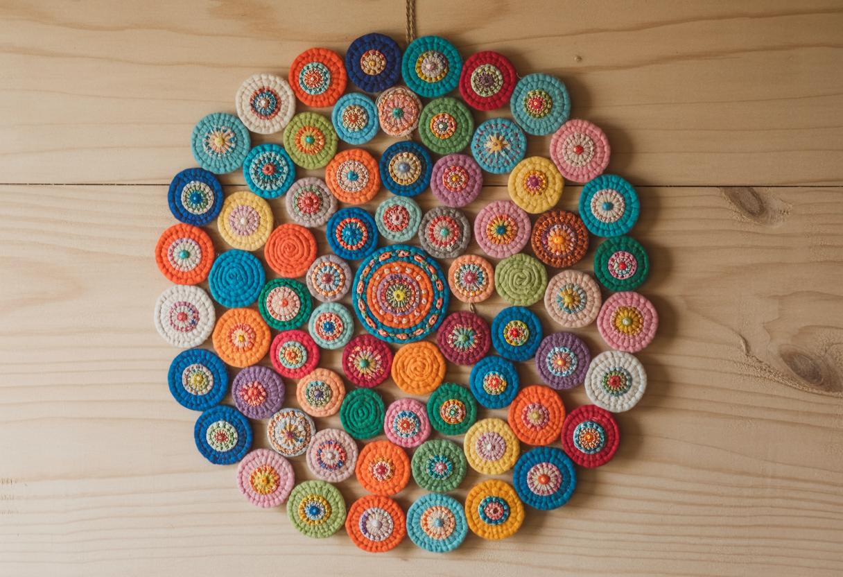 Mandala-Inspired Fabric Art