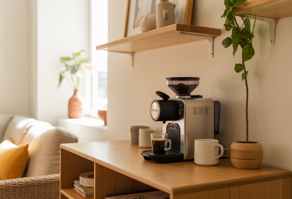 Coffee Bar Styling in a Living Room