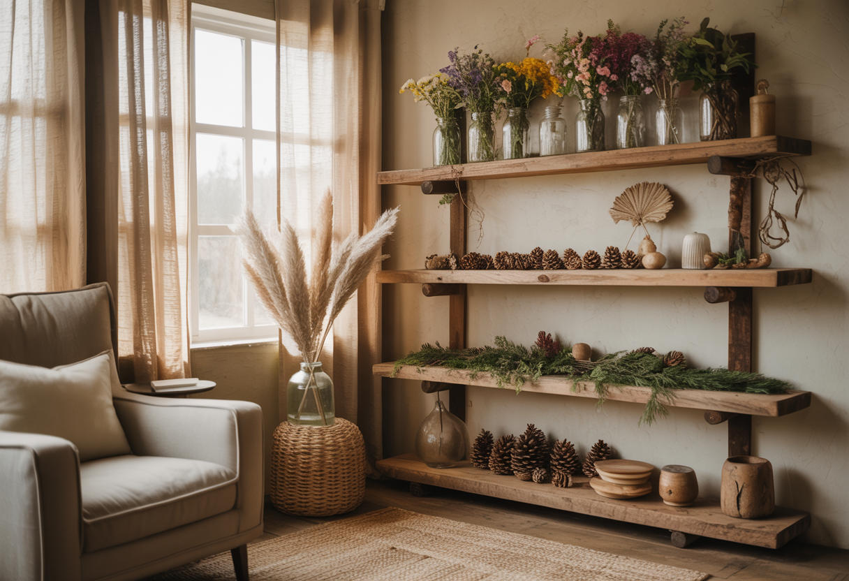 Eco-friendly boho living room 