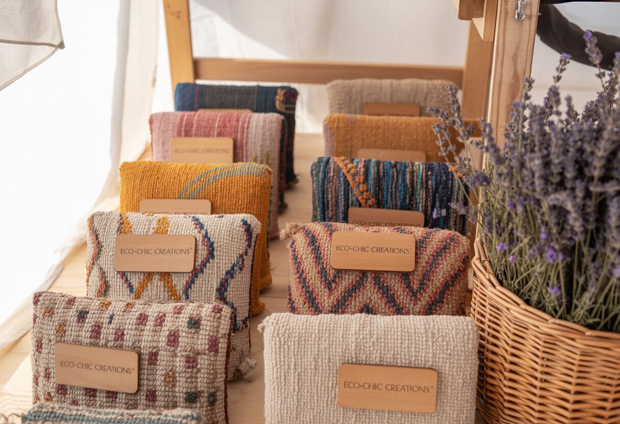 Recycled textile rug from thrift and artisan sources