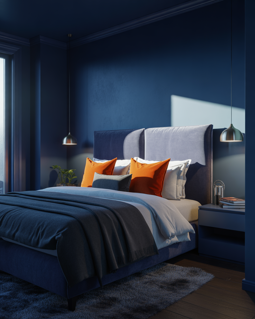 Blue and Orange Apartment Decor