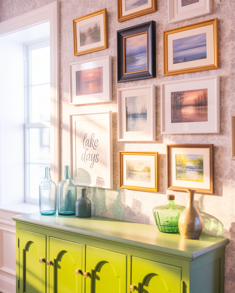 Personalized lake house decor with DIY and vintage elements