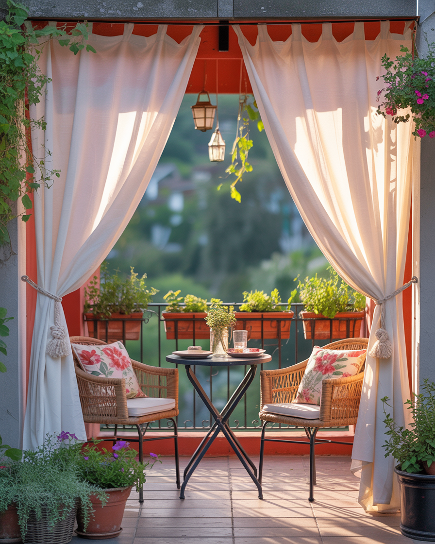 Sheer curtains creating privacy and style