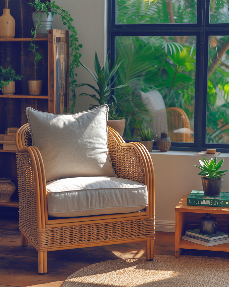 Eco-friendly design in a small modern living room