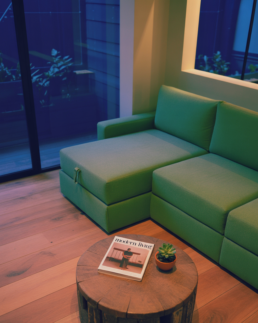 Efficiently designed small living room with elegant furniture
