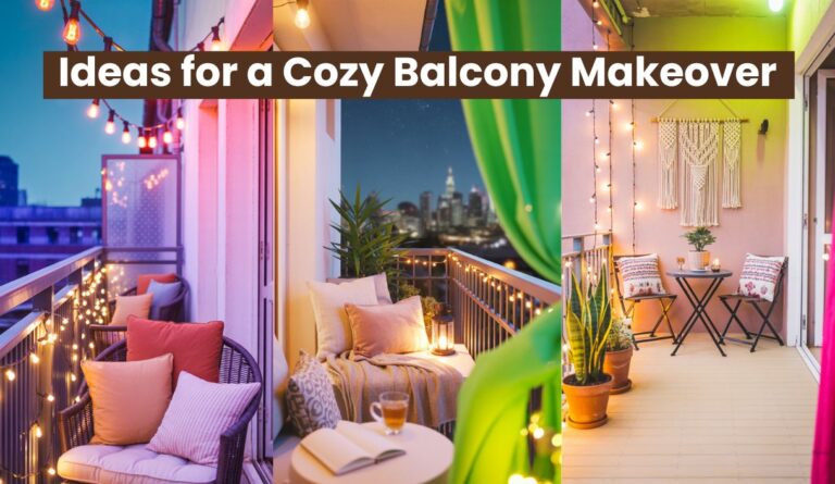 Cozy balcony lit with warm fairy lights and lanterns for a magical night