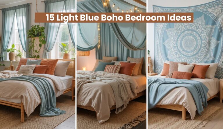 15 Light Blue Boho Bedroom Ideas