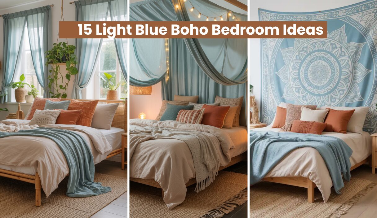 15 Light Blue Boho Bedroom Ideas