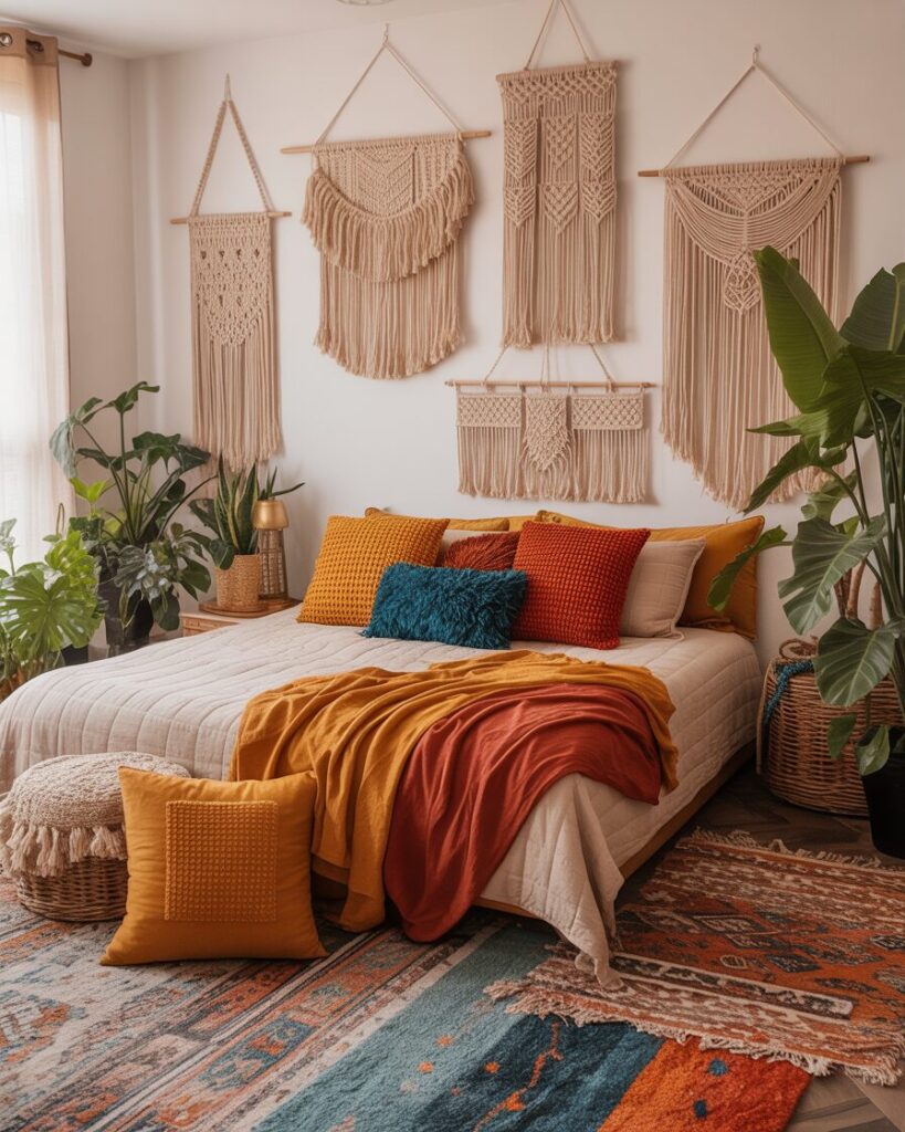  A minimalist bedroom with clean lines, neutral colors, and calm, simple decor.
