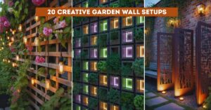 20 Creative Garden Wall Setups That Transform Outdoor Spaces After Dark