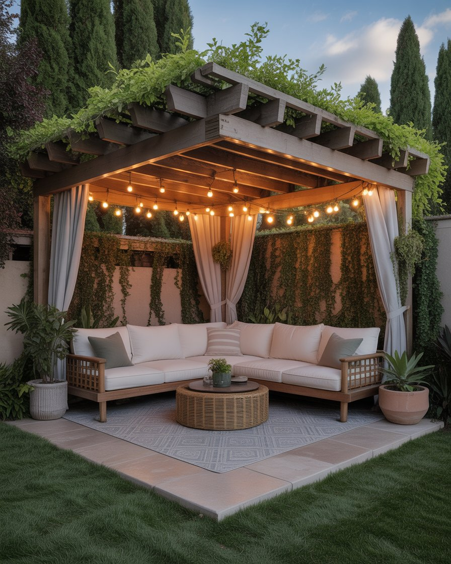 A corner pergola