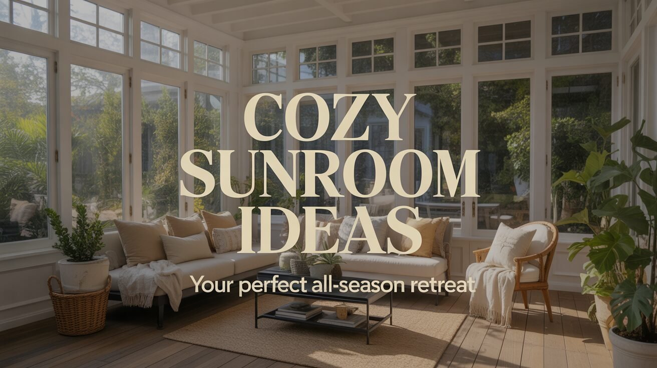 A bright and cozy sunroom with floor-to-ceiling windows,